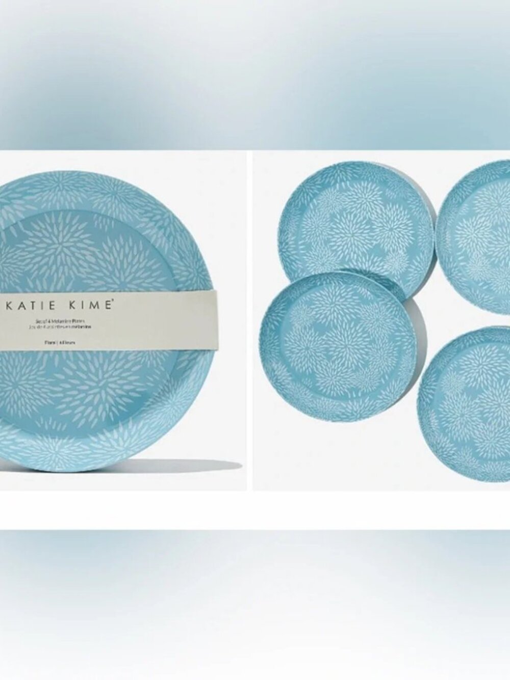 Katie Kime Melamine Plates Blue New